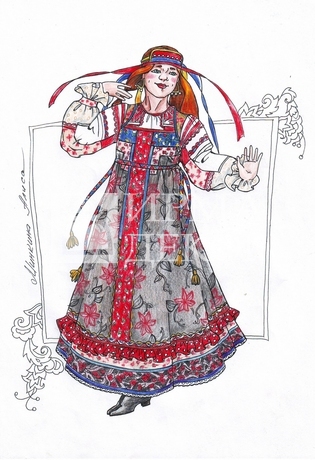 Костюм хороводный стилизованный женский (мод-1682)