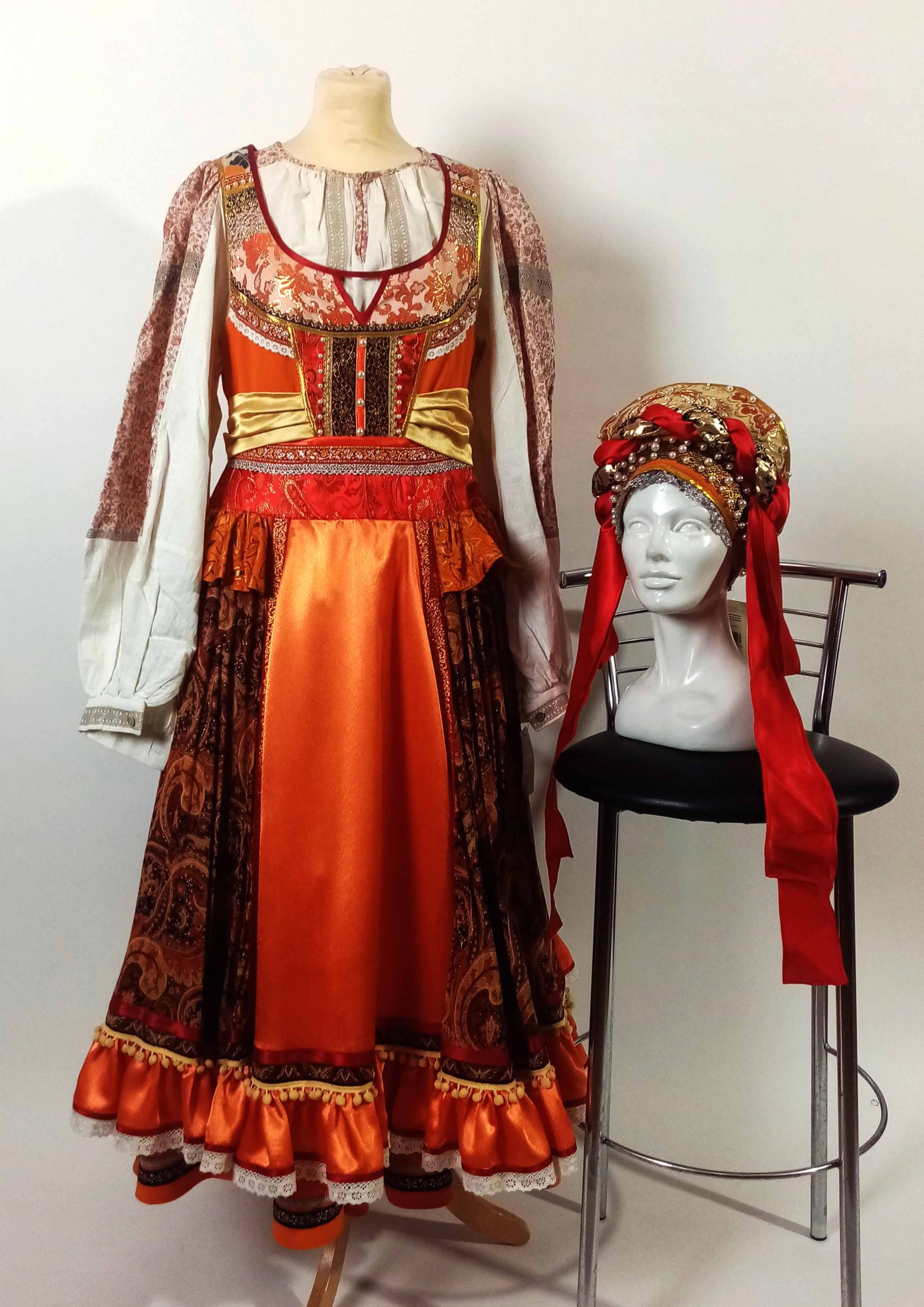 Костюм Сценический Нарядный М-1548/1 (оранжевый)
